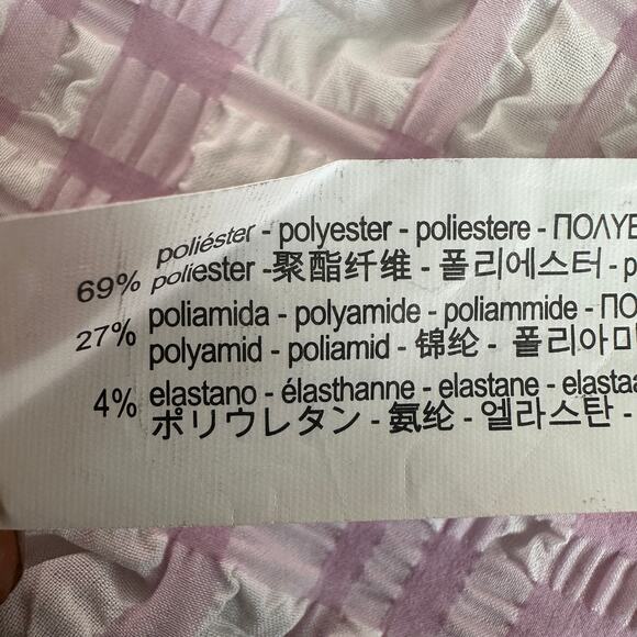 Zara Mini Dress Womens M Pink Plaid Sleeveless Cutout Y2K Seersucker Coquette - Picture 7 of 7